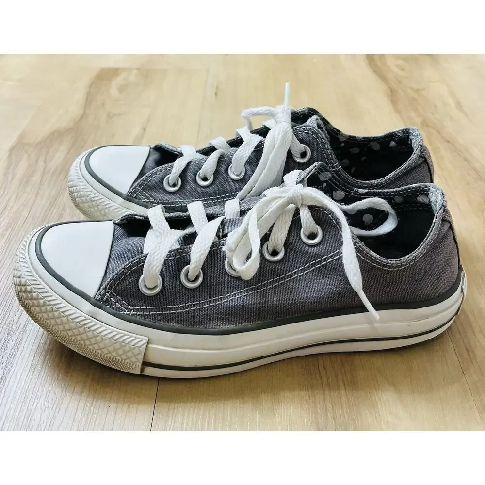 Converse Chuck Taylor All Star Grey Double Tongue Low Top Sneakers Size 5 US